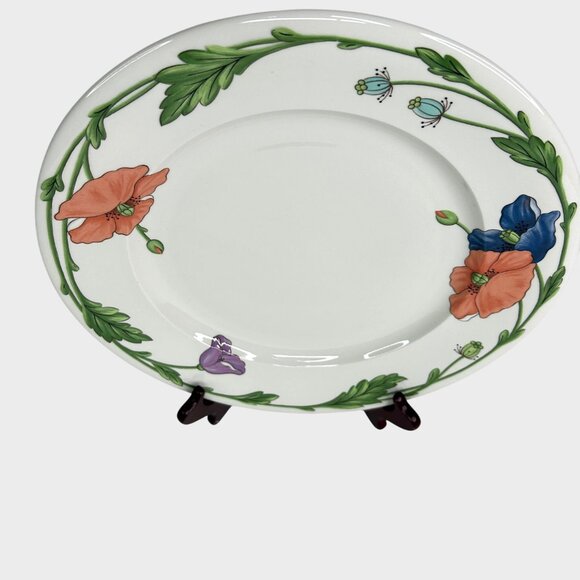 Villeroy & Boch Amapola 12.5" Porcelain Dinner Plate Floral Germany - Picture 6 of 7